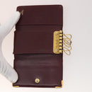 CARTIER Key Case Leather 10 Set Bordeaux Auth CB199-9