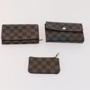 LOUIS VUITTON Damier Ebene Wallet 10 Set LV Auth CB202-13