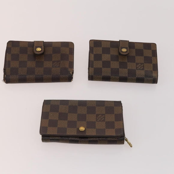 LOUIS VUITTON Damier Ebene Azur Graffit Wallet 10 Set LV Auth CB207