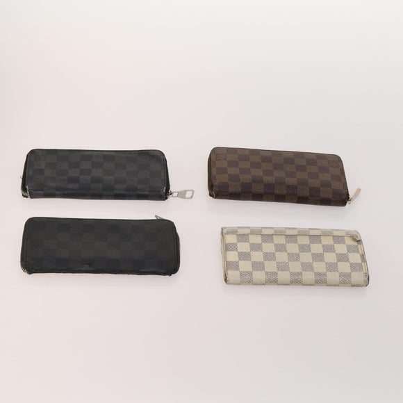 LOUIS VUITTON Damier Ebene Azur Graffit Wallet 10 Set LV Auth CB207