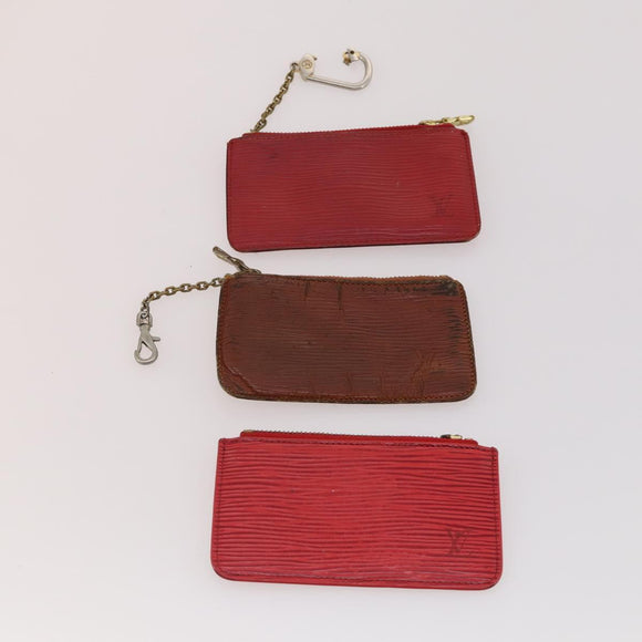 LOUIS VUITTON Epi Wallet 10 Set Black Red blue LV Auth CB208