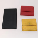 LOUIS VUITTON Epi Wallet 10 Set Black Red blue LV Auth CB208-3