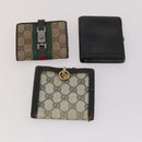 GUCCI GG Canvas Guccissima Wallet Leather 10 Set Beige Black Navy Auth CB211-21