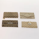 GUCCI GG Canvas Guccissima Geldbörse Leder 10er-Set Beige Schwarz Rot Auth CB212-10