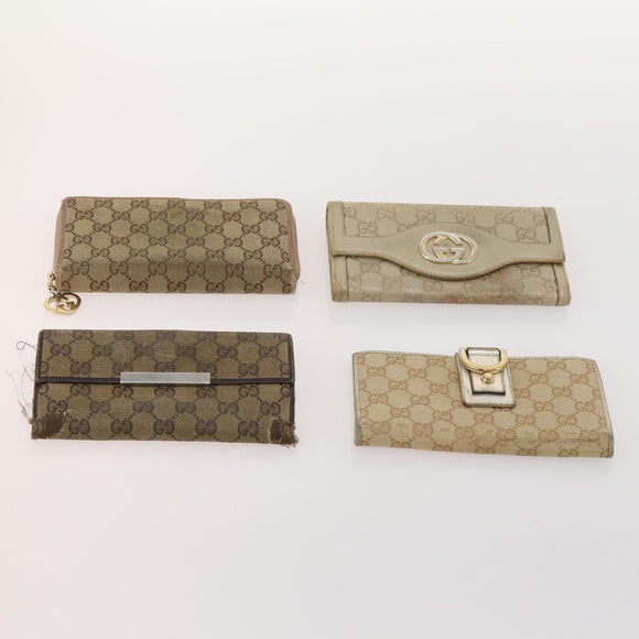 GUCCI GG Canvas Guccissima Geldbörse Leder 10er-Set Beige Schwarz Rot Auth CB212
