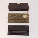 GUCCI GG Canvas Guccissima Geldbörse Leder 10er-Set Beige Schwarz Rot Auth CB212-2