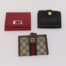 GUCCI GG Canvas Guccissima Geldbörse Leder 10er-Set Beige Schwarz Rot Auth CB212-21