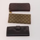 GUCCI GG Canvas Guccissima Geldbörse Leder 10er-Set Beige Schwarz Rot Auth CB212-3