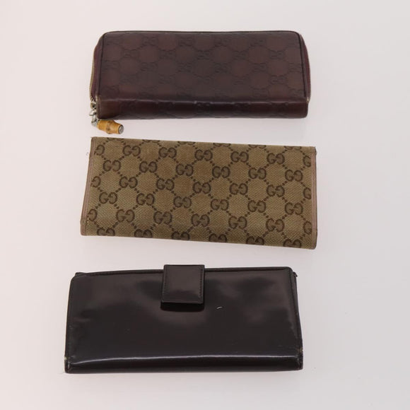 GUCCI GG Canvas Guccissima Geldbörse Leder 10er-Set Beige Schwarz Rot Auth CB212