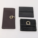 Salvatore Ferragamo Gancini Geldbörse Leder 10er Set Schwarz Beige Orange Auth CB214-10