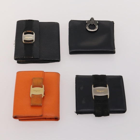 Salvatore Ferragamo Gancini Geldbörse Leder 10er Set Schwarz Beige Orange Auth CB214
