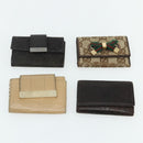 GUCCI GG Canvas Key Case Leather 10 Set Beige Black white Auth CB216-8