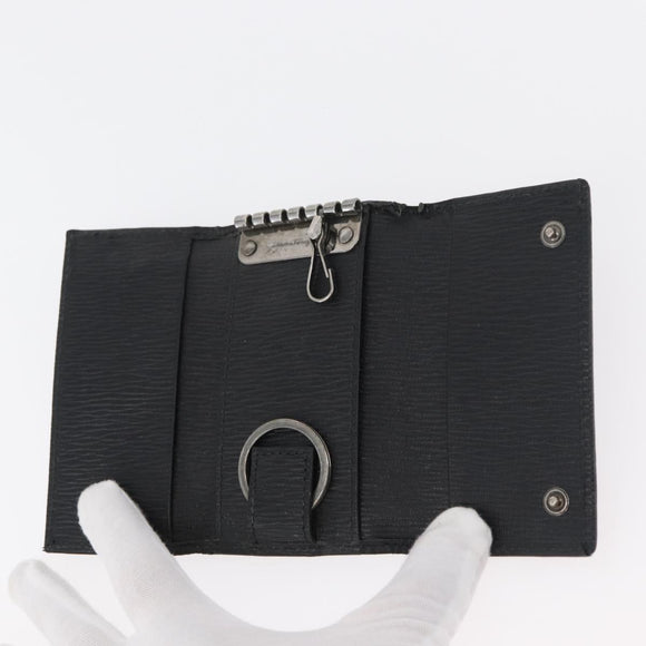 Salvatore Ferragamo Key Case Leather 10 Set Black Light Blue Brown Auth CB218