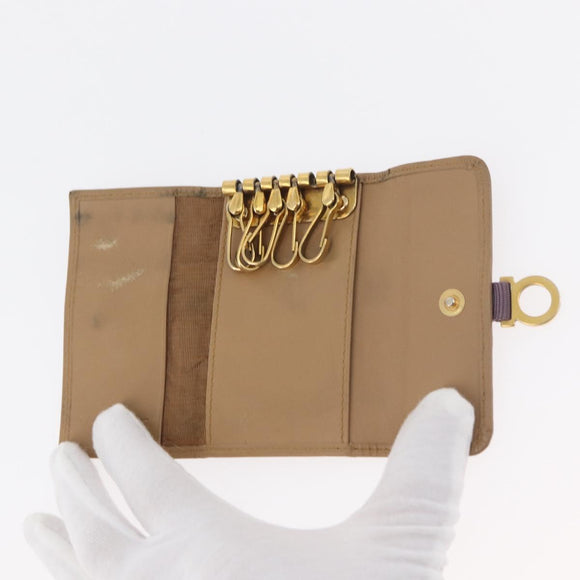 Salvatore Ferragamo Key Case Leather 10 Set Black Light Blue Brown Auth CB218