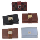 Salvatore Ferragamo Key Case Leather 10 Set Black Light Blue Brown Auth CB218-2