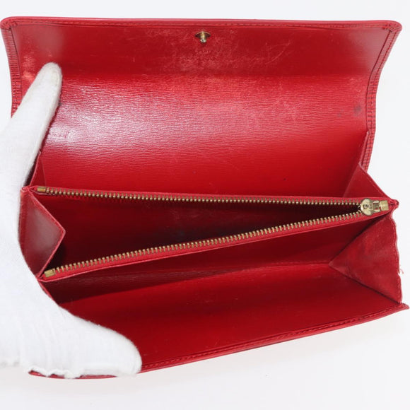 LOUIS VUITTON Epi Wallet 10 Set Black Red yellow LV Auth CB233