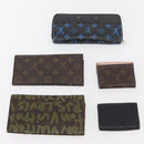 LOUIS VUITTON Monogram Graffiti Wallet 10 Set Khaki Yellow black LV Auth CB234-12