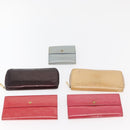 LOUIS VUITTON Monogram Vernis Wallet 10 Set Bronze Amarante Perle LV Auth CB235-12