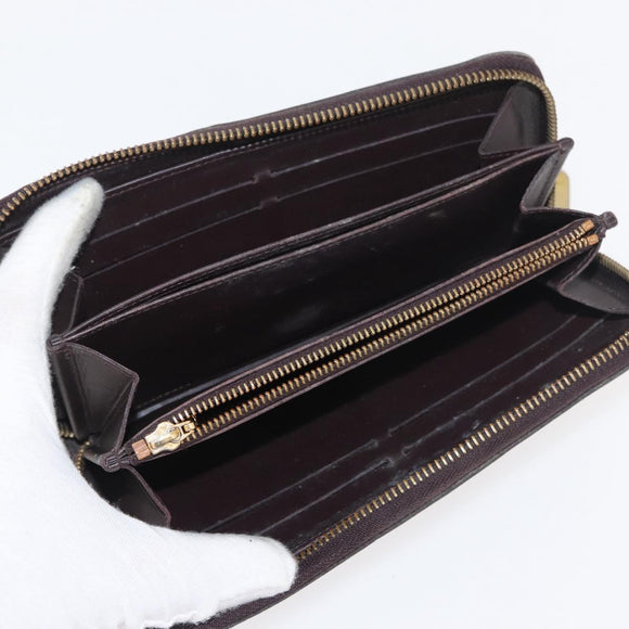 LOUIS VUITTON Monogram Vernis Wallet 10 Set Bronze Amarante Perle LV Auth CB235