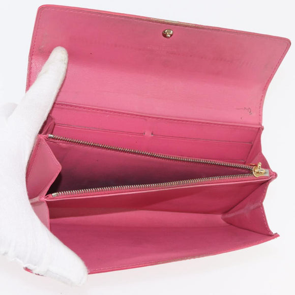 LOUIS VUITTON Monogram Vernis Wallet 10 Set Bronze Amarante Perle LV Auth CB235