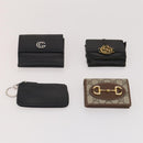 GUCCI GG Canvas Micro GG Guccissima Portemonnee Leer 10 Stuks Beige Zwart Auth CB236-18