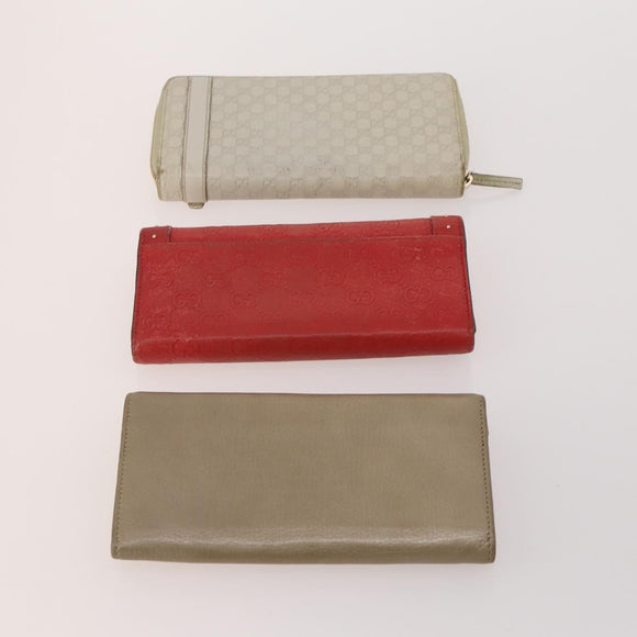 GUCCI GG Canvas Micro GG Guccissima Portemonnee Leer 10 Stuks Beige Zwart Auth CB236