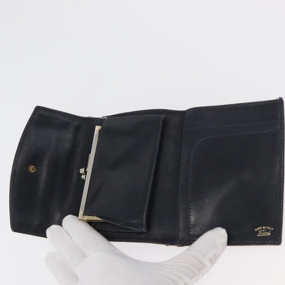 GUCCI GG Canvas Guccissima Wallet Leather 10 Set Beige Black Navy Auth CB237