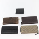 GUCCI GG Canvas Guccissima Wallet Leather 10 Set Beige Black Brown Auth CB238-3