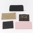 FENDI Zucca Canvas Wallet 10 Set Black Brown Auth CB239-10