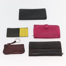BOTTEGA VENETA INTRECCIATO Wallet Leather 10 Set Pink Green black Auth CB241-11