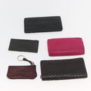 BOTTEGA VENETA INTRECCIATO Wallet Leather 10 Set Pink Green black Auth CB241-12