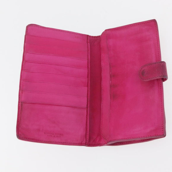 BOTTEGA VENETA INTRECCIATO Wallet Leather 10 Set Pink Green black Auth CB241