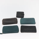 BOTTEGA VENETA INTRECCIATO Wallet Leather 10 Set Pink Green black Auth CB241-2