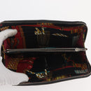 HERMES Wallet Canvas Leather 10 Set Black Gray Red Auth CB242-9