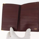 CARTIER Wallet Leather 10 Set Black Bordeaux Auth CB243-13