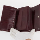 CARTIER Wallet Leather 10 Set Black Bordeaux Auth CB243-15