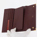 CARTIER Wallet Leather 10 Set Black Bordeaux Auth CB243-7