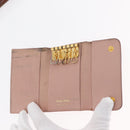 Miu Miu Key Case Patent Leather 10 Set Red Beige black Auth CB249-13