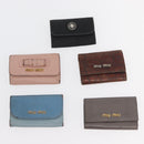 Miu Miu Key Case Patent Leather 10 Set Red Beige black Auth CB249-9