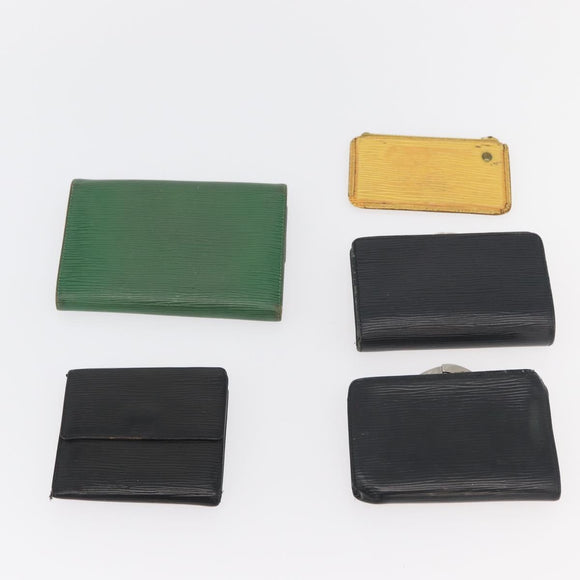 LOUIS VUITTON Epi Wallet 10 Set Black Red yellow LV Auth CB255