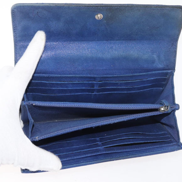 CHANEL Wallet Lamb Skin 10 Set Black White beige CC Auth CB256