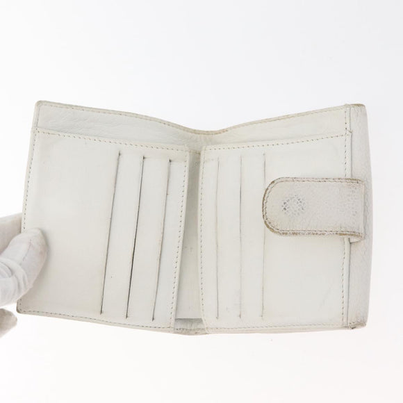 CHANEL Wallet Lamb Skin 10 Set Black White beige CC Auth CB256