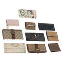 GUCCI GG Canvas Guccissima Wallet Leather 10 Set Beige Black Brown Auth CB257-1