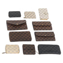 LOUIS VUITTON Damier Ebene Graphite Damier Azur Long Wallet 10 Set LV Auth CB263-1
