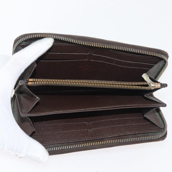 LOUIS VUITTON Damier Ebene Graphite Damier Azur Long Wallet 10 Set LV Auth CB263