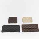 LOUIS VUITTON Damier Ebene Graphite Damier Azur Long Wallet 10 Set LV Auth CB263-11