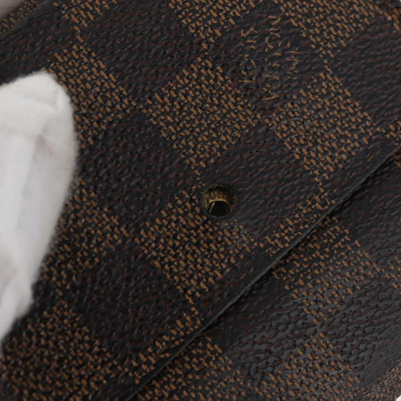 LOUIS VUITTON Damier Ebene Graphite Damier Azur Long Wallet 10 Set LV Auth CB263