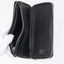 LOUIS VUITTON Damier Ebene Graphite Damier Azur Long Wallet 10 Set LV Auth CB263-15