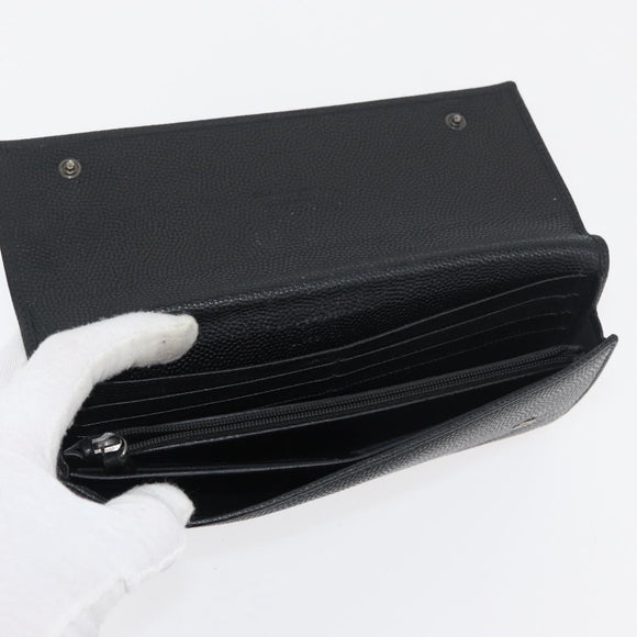 Salvatore Ferragamo Wallet Leather 10 Set Black Orange Auth CB265