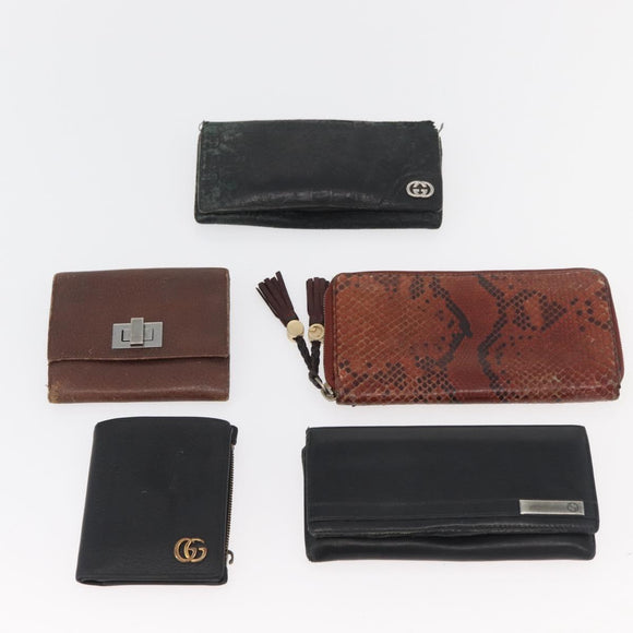 GUCCI GG Canvas Wallet 10 Set Beige Black Brown Auth CB267
